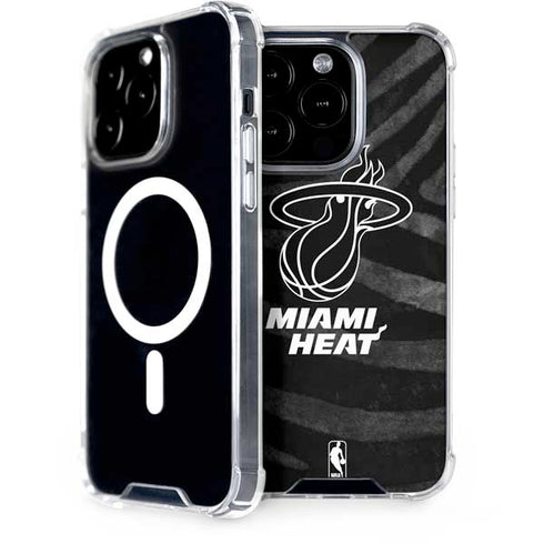 NBA Miami Heat Black Animal Print iPhone 15 Pro MagSafe Case